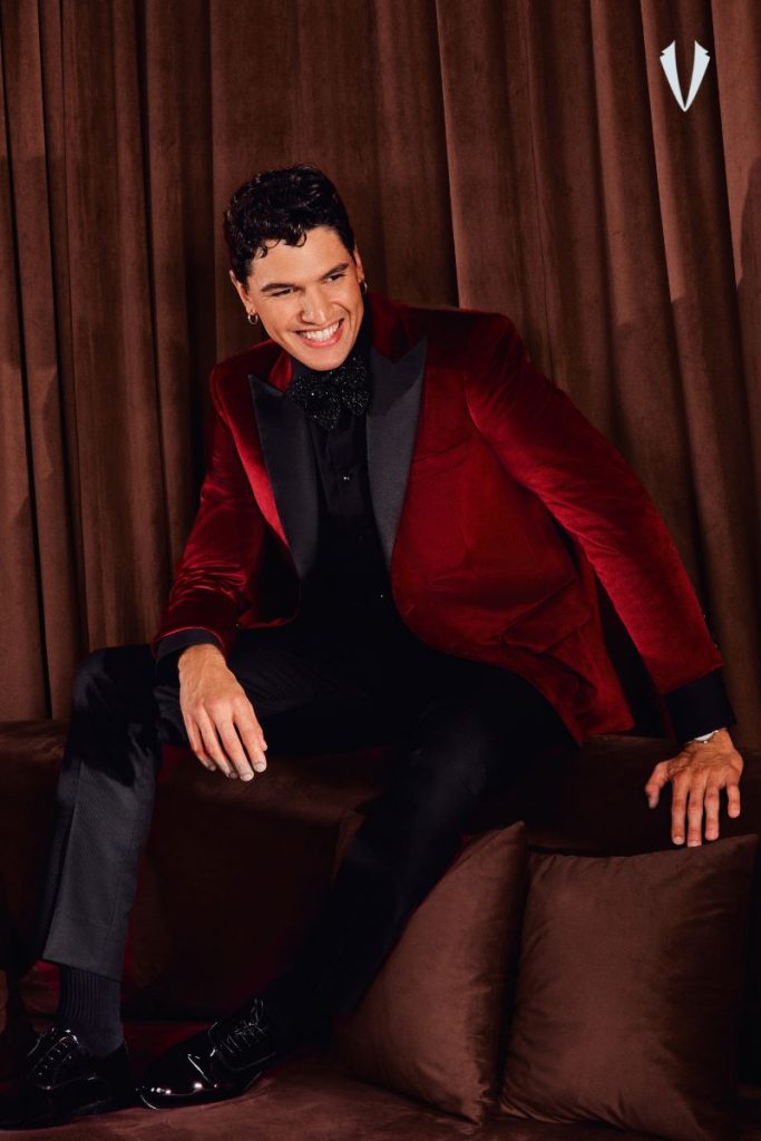 Red velvet tuxedo