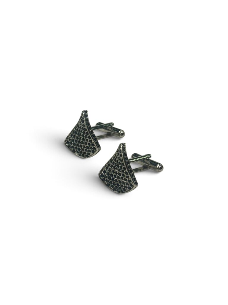 Black Crystal Shield Cufflinks