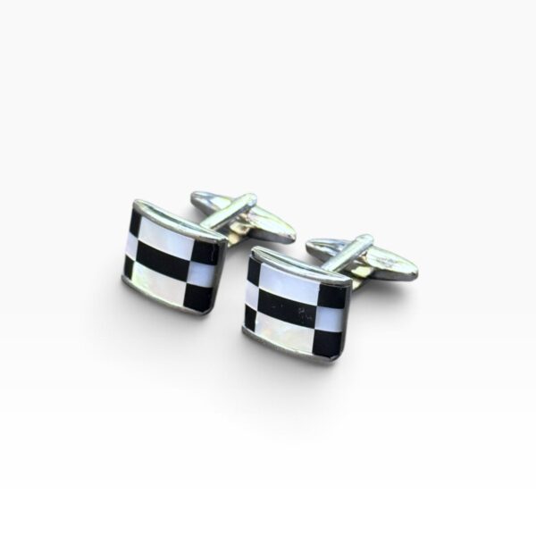 Black & White Checkerboard Cufflinks