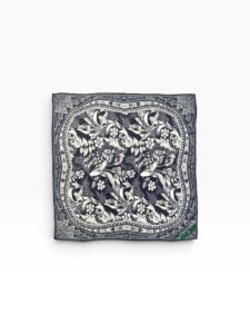 Black, Grey & White Botanical Pocket Square