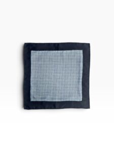 Blue Checkered & Midnight Blue Pocket Square