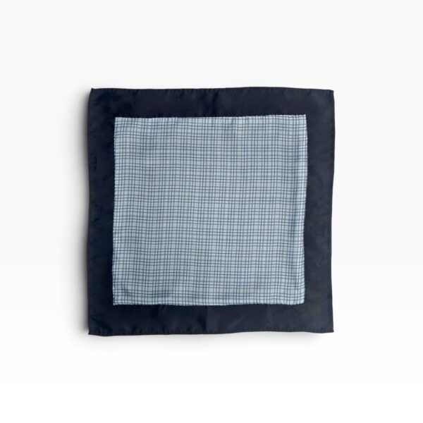 Blue Checkered & Midnight Blue Pocket Square