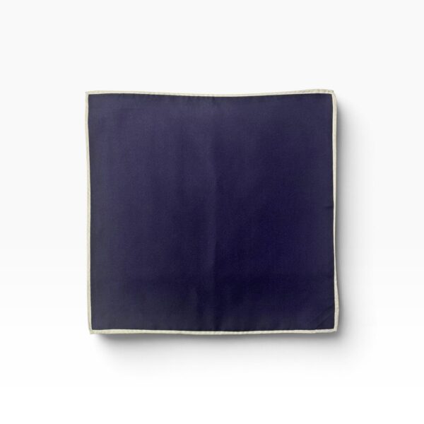 Navy Blue & Silver Grey Pocket Square