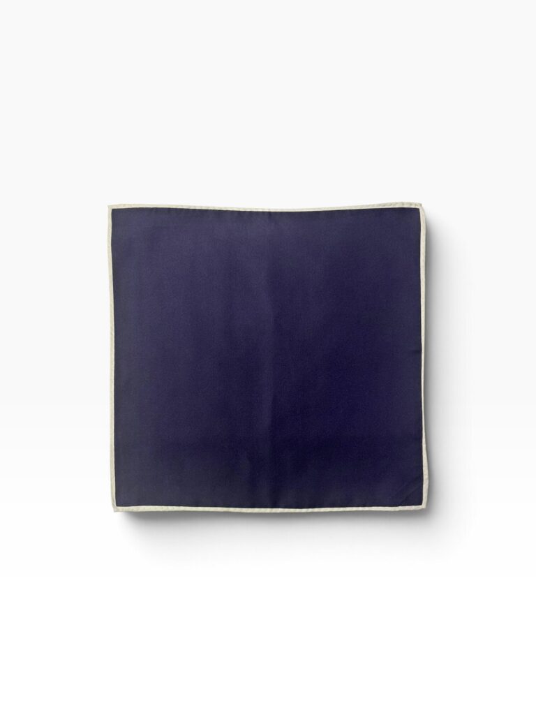 Navy Blue & Silver Grey Pocket Square