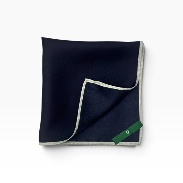 Navy Blue & Silver Grey Pocket Square