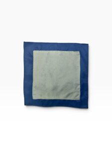 Silver Grey & Navy Pocket Square