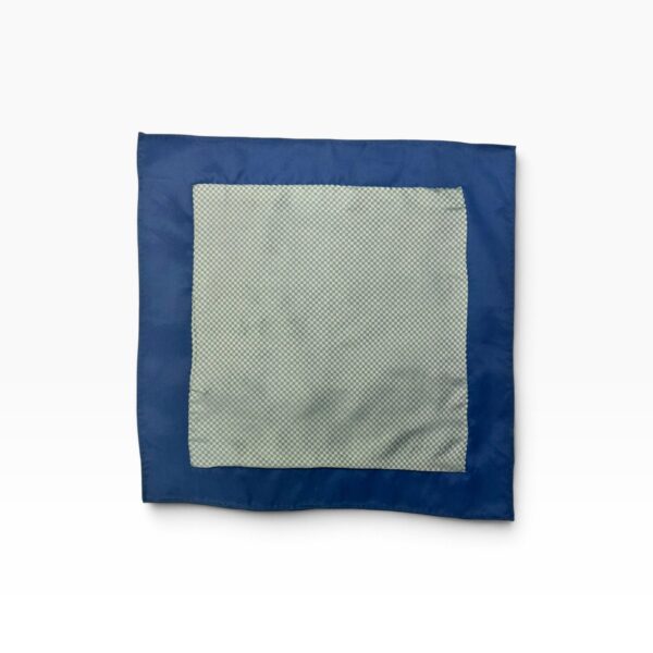 Silver Grey & Navy Pocket Square
