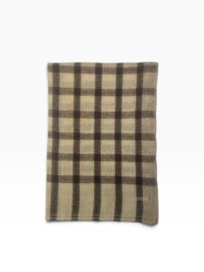 Oatmeal & Chestnut Brown Baby Cashmere Check Scarf