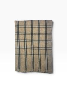 Oatmeal Beige & Charcoal Baby Cashmere Scarf