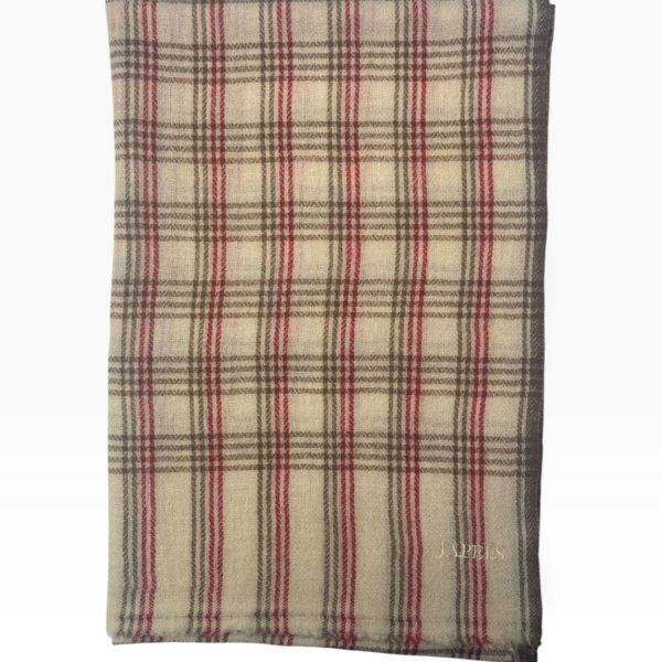 Ivory, Red & Chocolate Baby Cashmere Scarf
