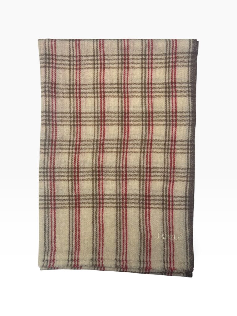 Ivory, Red & Chocolate Baby Cashmere Scarf
