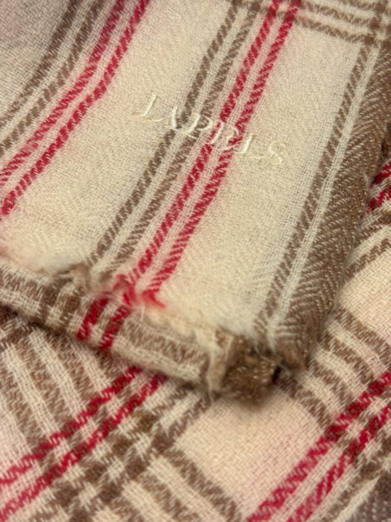 Ivory, Red & Chocolate Baby Cashmere Scarf