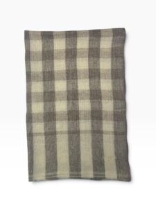 Ivory & Taupe Brown Cashmere Buffalo Check Scarf