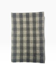 Slate Grey Baby Cashmere Buffalo Check Scarf