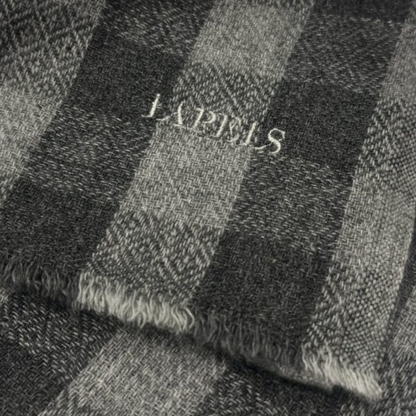 Slate Grey Baby Cashmere Buffalo Check Scarf