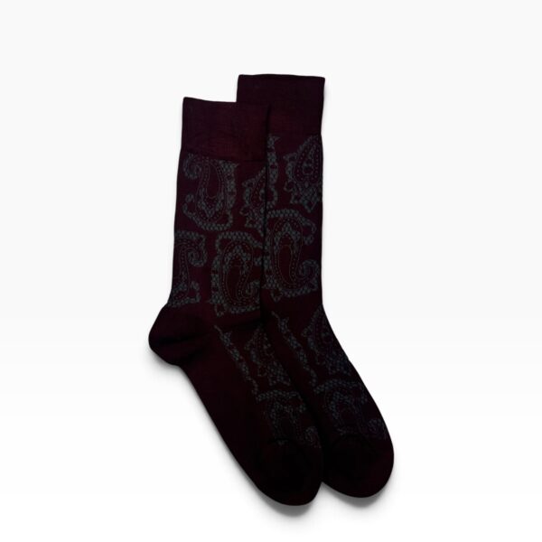Burgundy Paisley Bamboo Socks