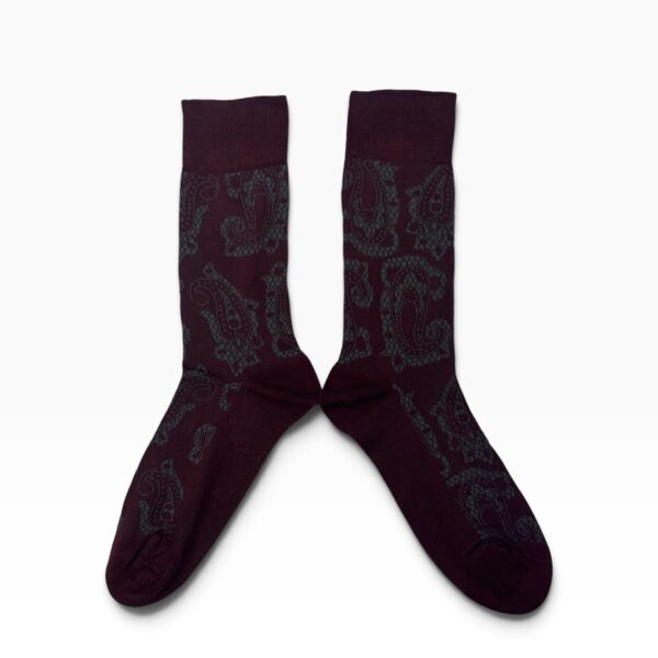 Burgundy Paisley Bamboo Socks
