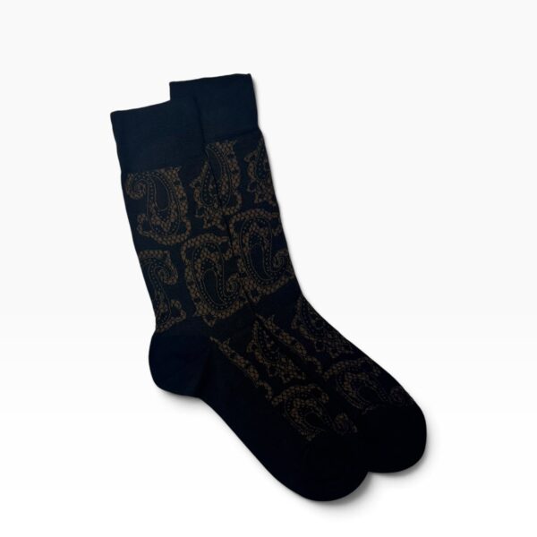Black & Bronze Paisley Bamboo Socks