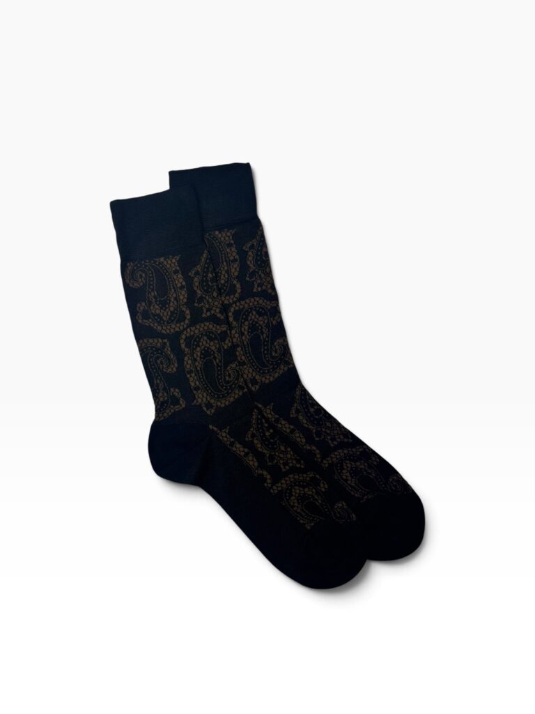 Black & Bronze Paisley Bamboo Socks