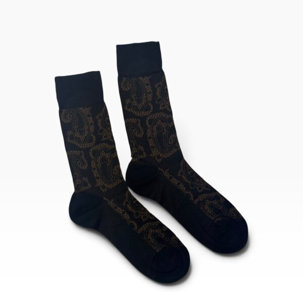 Black & Bronze Paisley Bamboo Socks