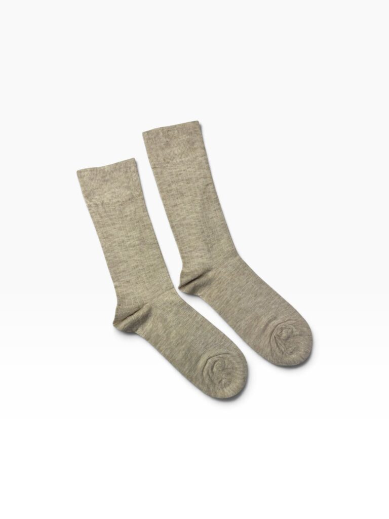 Cream Ribbed Bamboo Socks