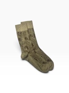 Taupe & Chocolate Paisley Bamboo Socks