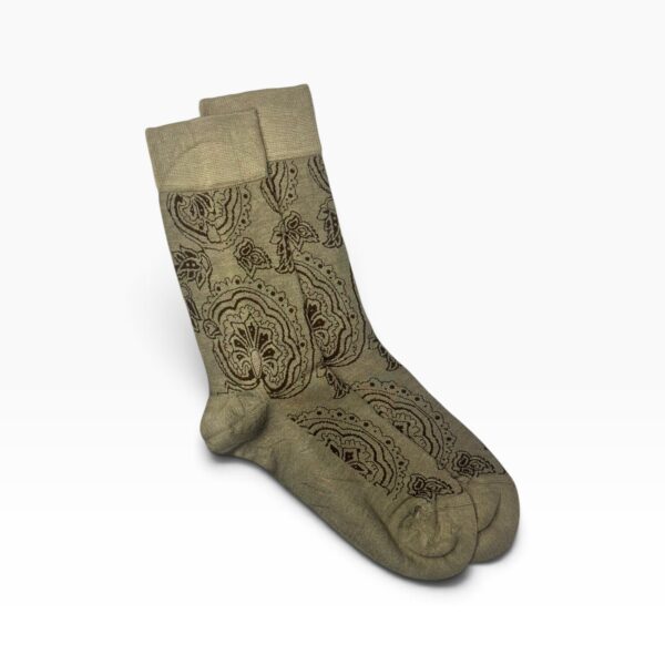 Taupe & Chocolate Paisley Bamboo Socks
