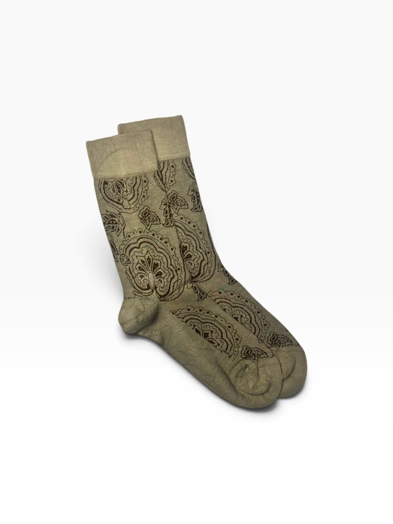 Taupe & Chocolate Paisley Bamboo Socks
