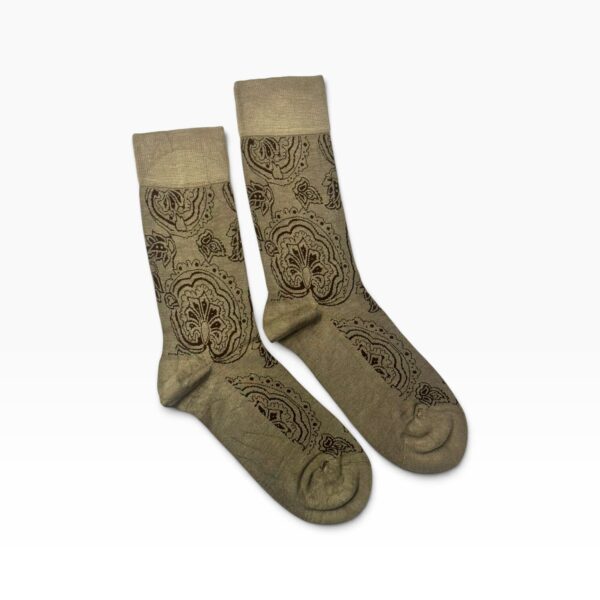 Taupe & Chocolate Paisley Bamboo Socks