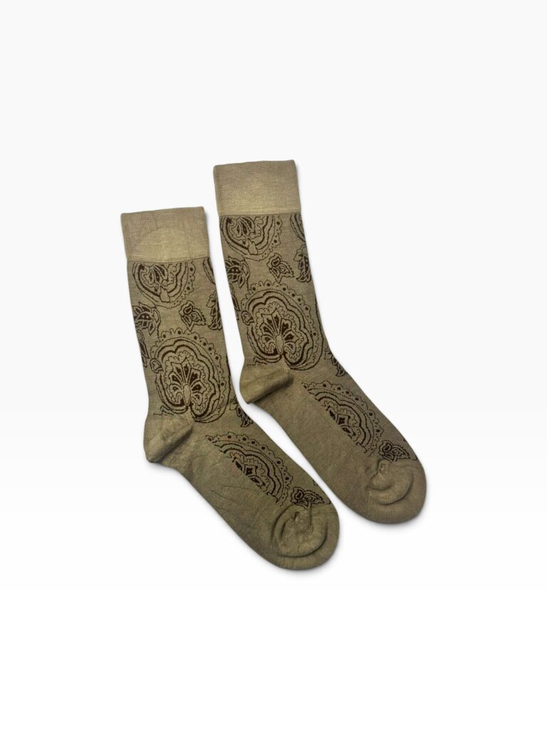 Taupe & Chocolate Paisley Bamboo Socks