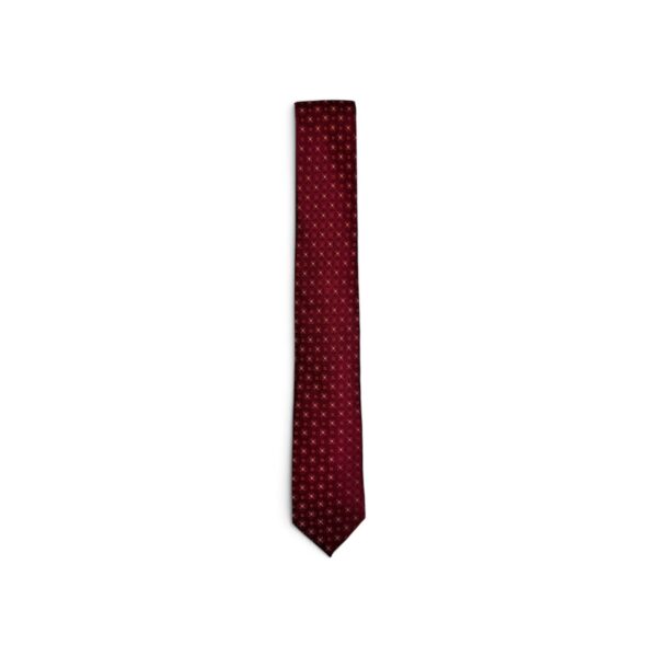 Burgundy Geometric Foulard Tie