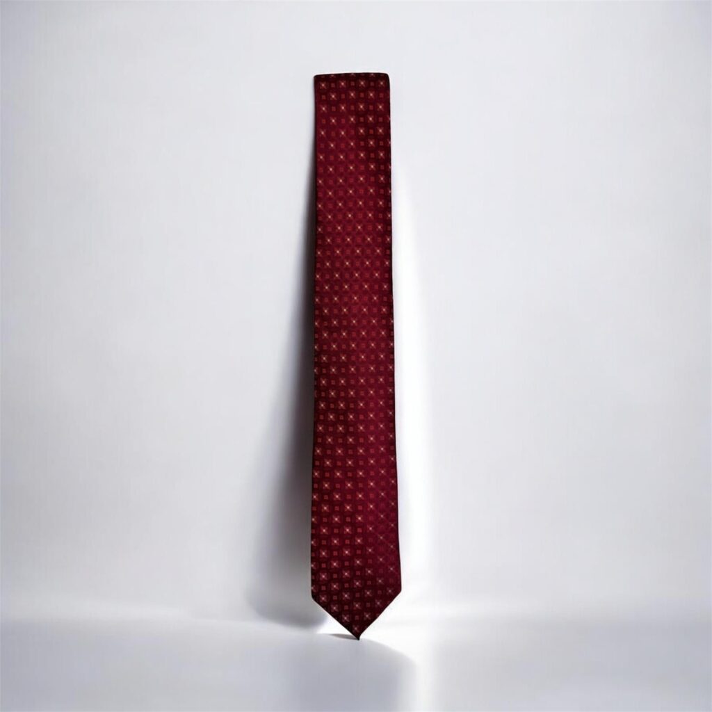 Burgundy Geometric Foulard Tie