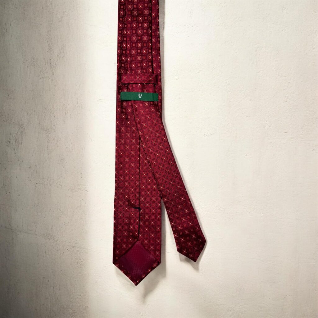 Burgundy Geometric Foulard Tie