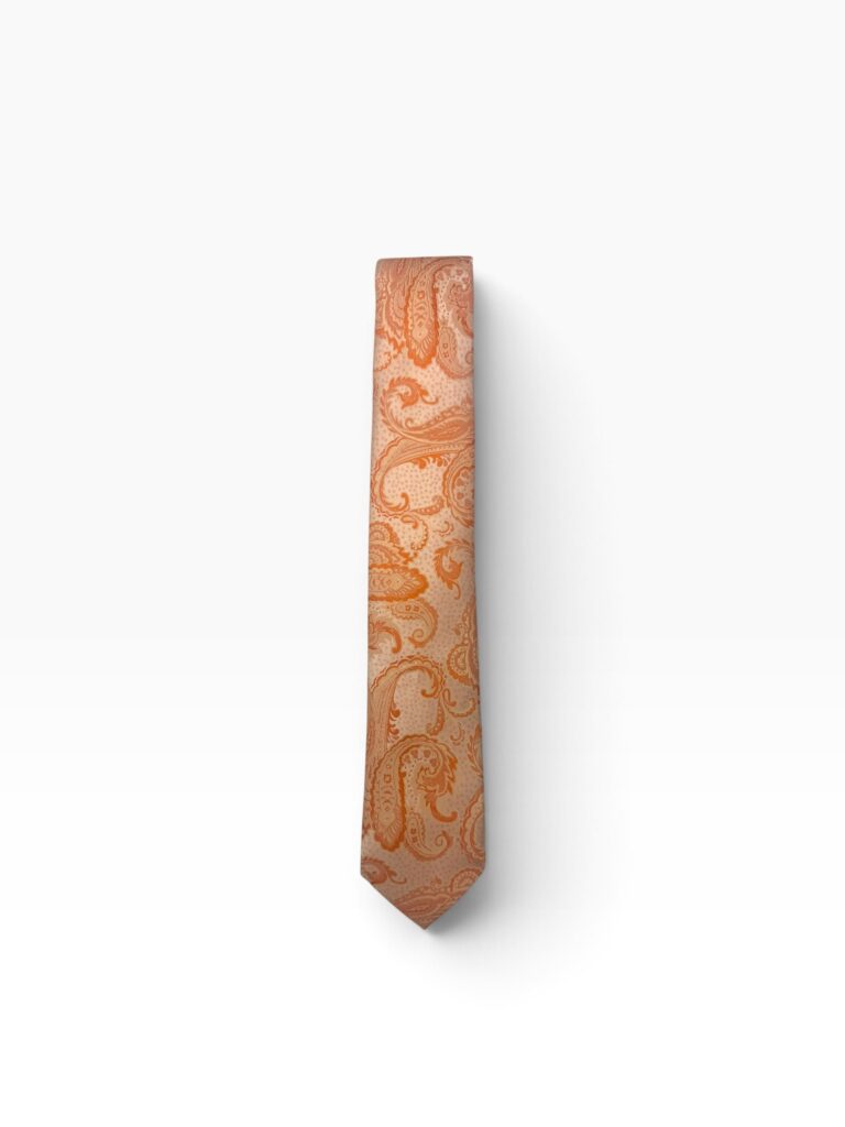 Orange & Peach Paisley Tie