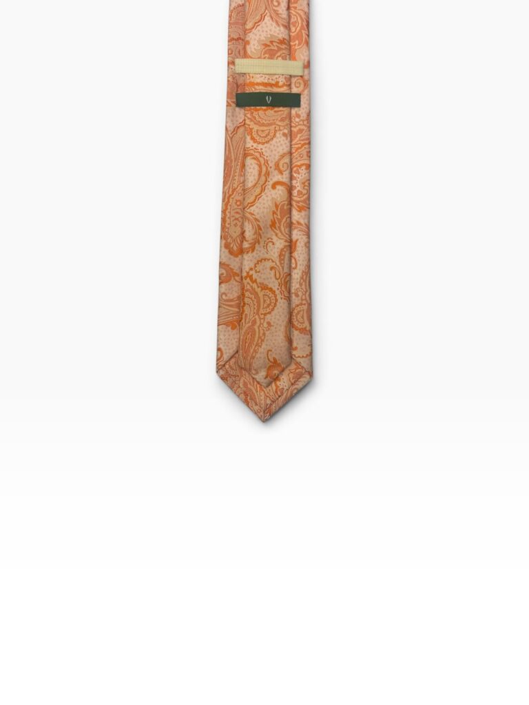Orange & Peach Paisley Tie