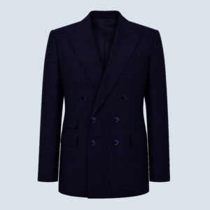 Ink Blue Double-Breasted Blazer