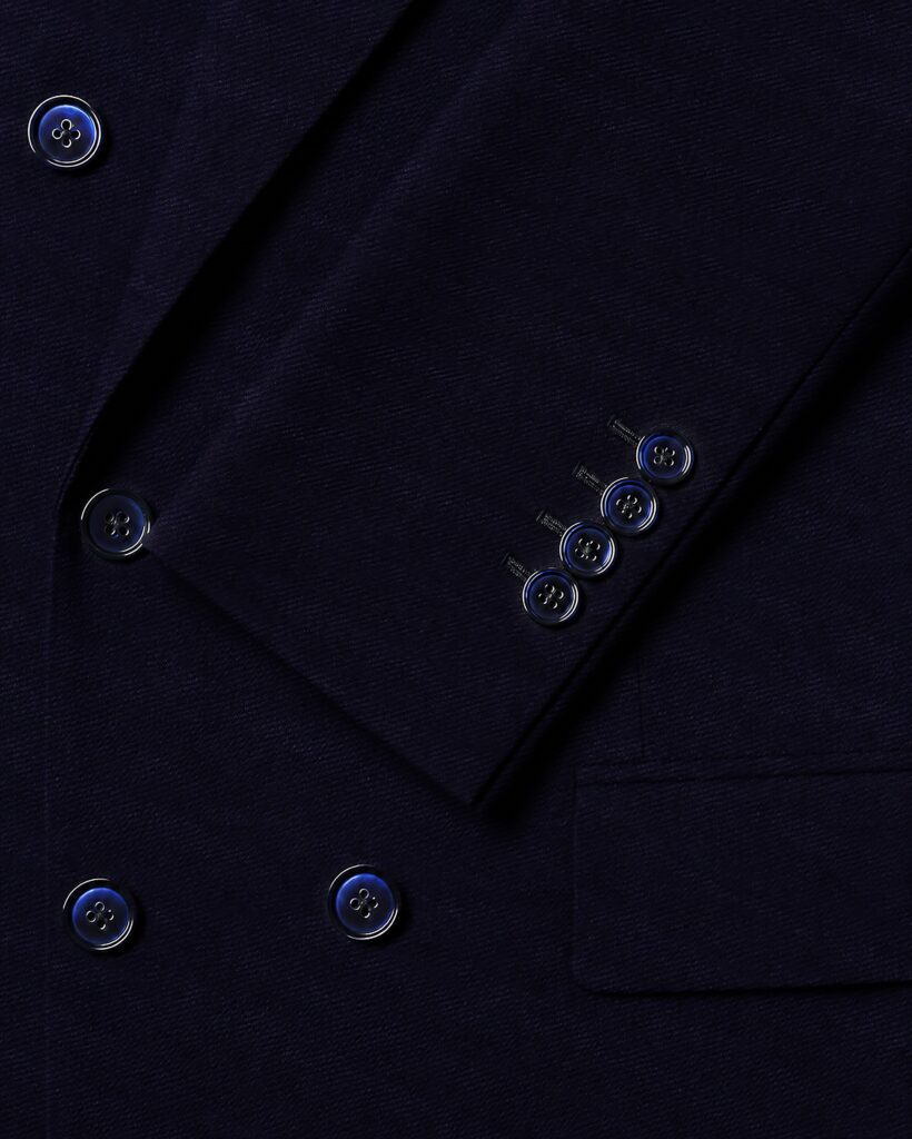 Ink Blue Double-Breasted Blazer