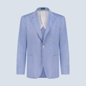 Blue Cotton-Silk Blazer