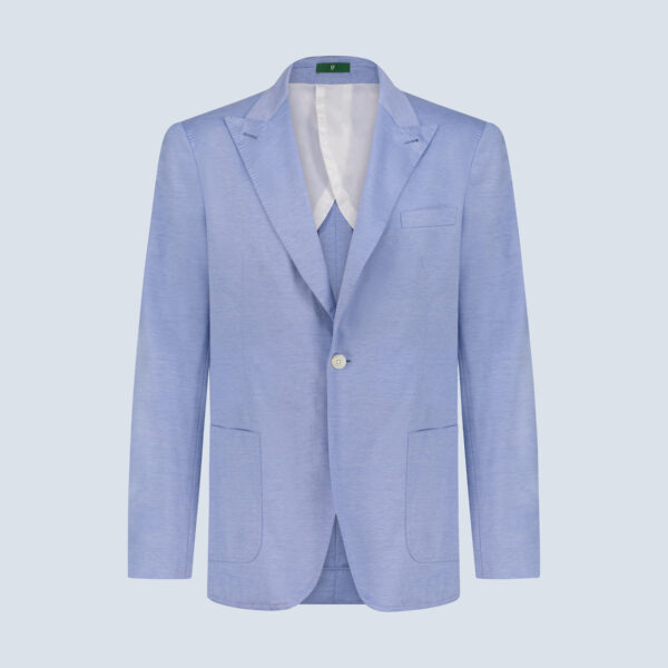Blue Cotton-Silk Blazer