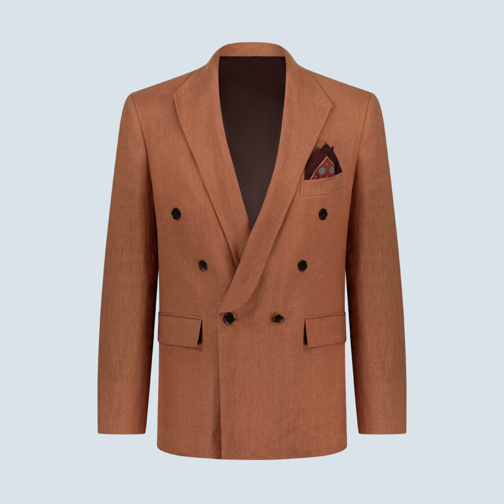 Burnt Orange Stingray Lapel Blazer