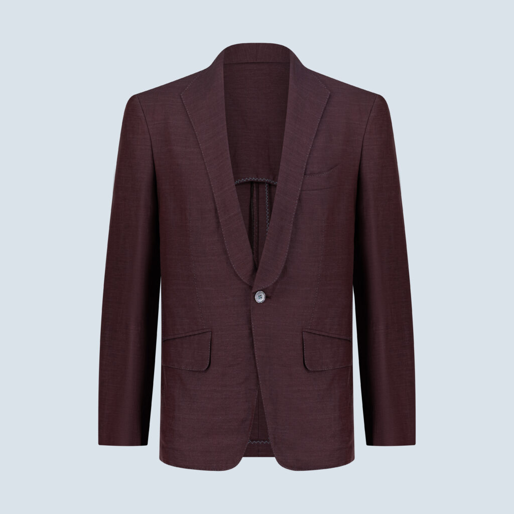 Burnt Burgundy Wool-Silk-Linen Superlight Blazer