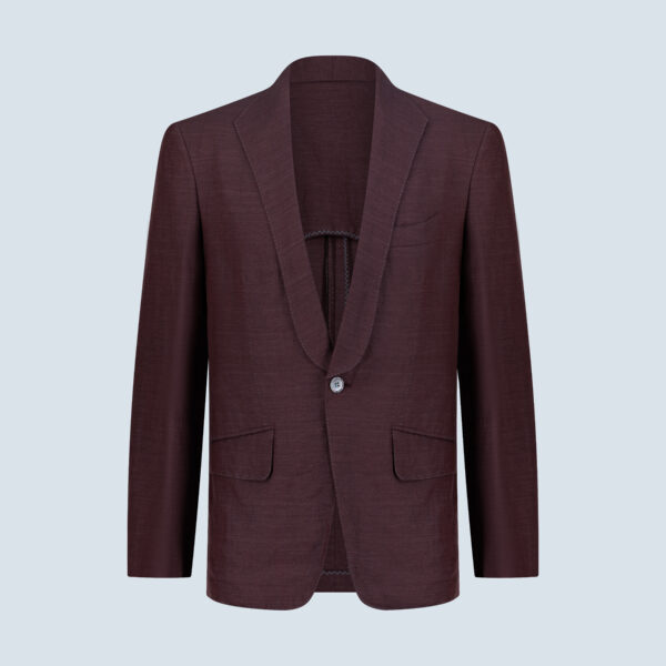 Burnt Burgundy Wool-Silk-Linen Superlight Blazer