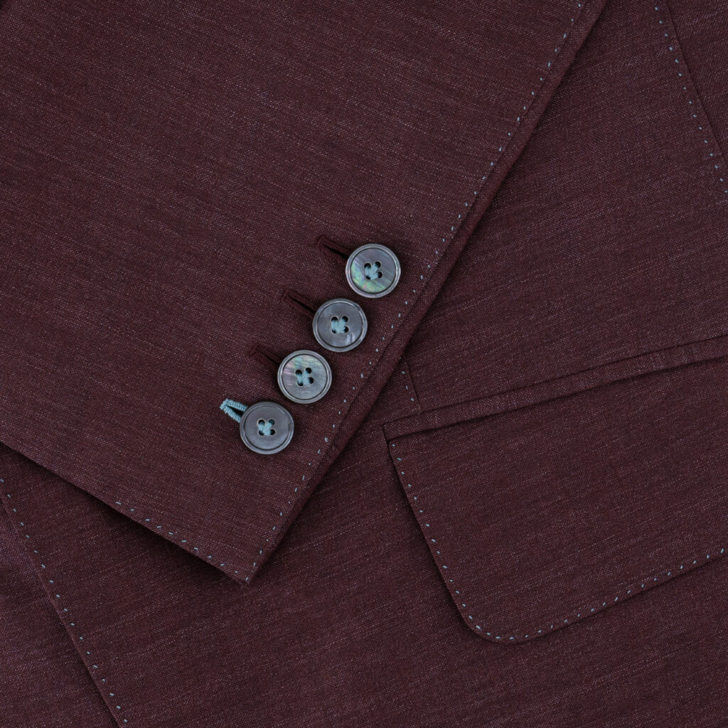 Burnt Burgundy Wool-Silk-Linen Superlight Blazer