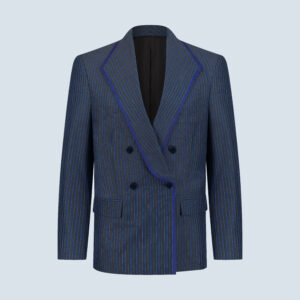 Grey and Blue Striped Blazer