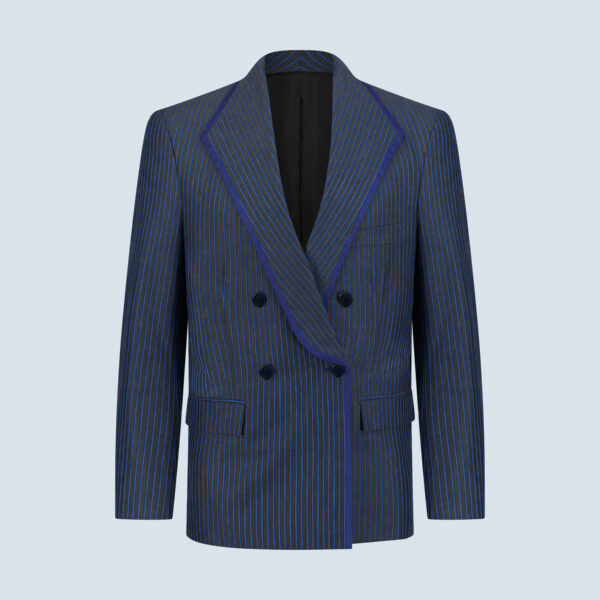 Grey and Blue Striped Blazer