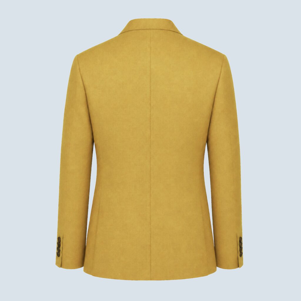 Mackenna Mustard Single-Breasted Linen Blazer