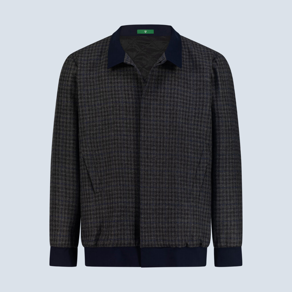 Grey & Navy Check Cashmerino Jacket