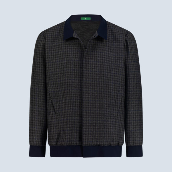 Grey & Navy Check Cashmerino Jacket