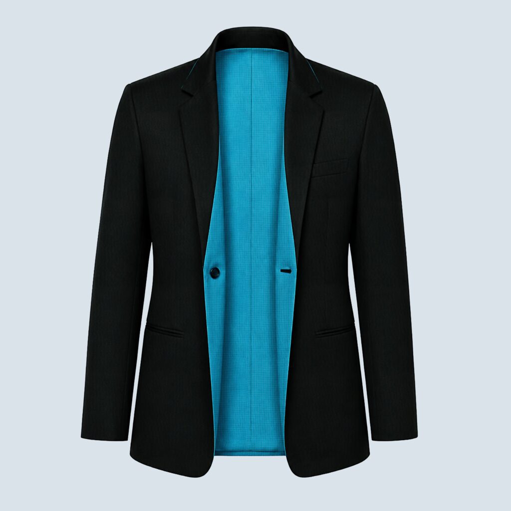 Black & Green Micro-Check Rever Jacket