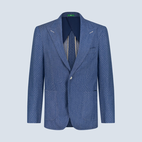 Blue Dobby Denim Jacket